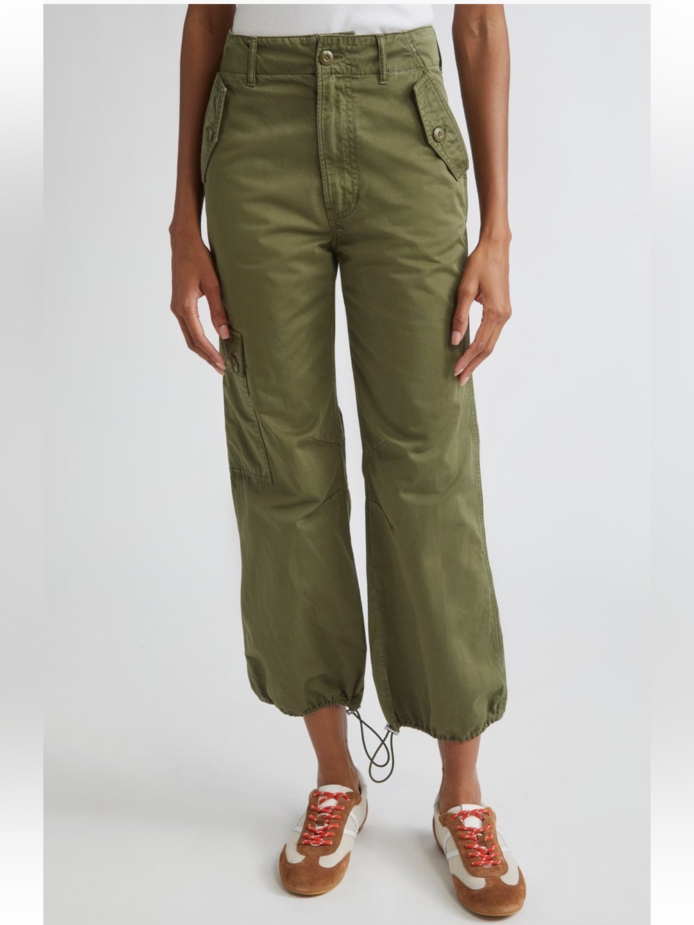Veronica Beard Olive Green Cargo Jogger Pants